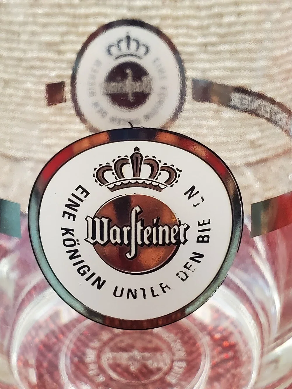 Authentic collectible Warsteiner glass beer mug 0.5l / 18 ounces (C21)